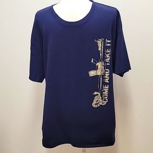 Hane's Comfort Soft Heavyweight 100% Cotton Graffic Gun T-Shirt Size XL